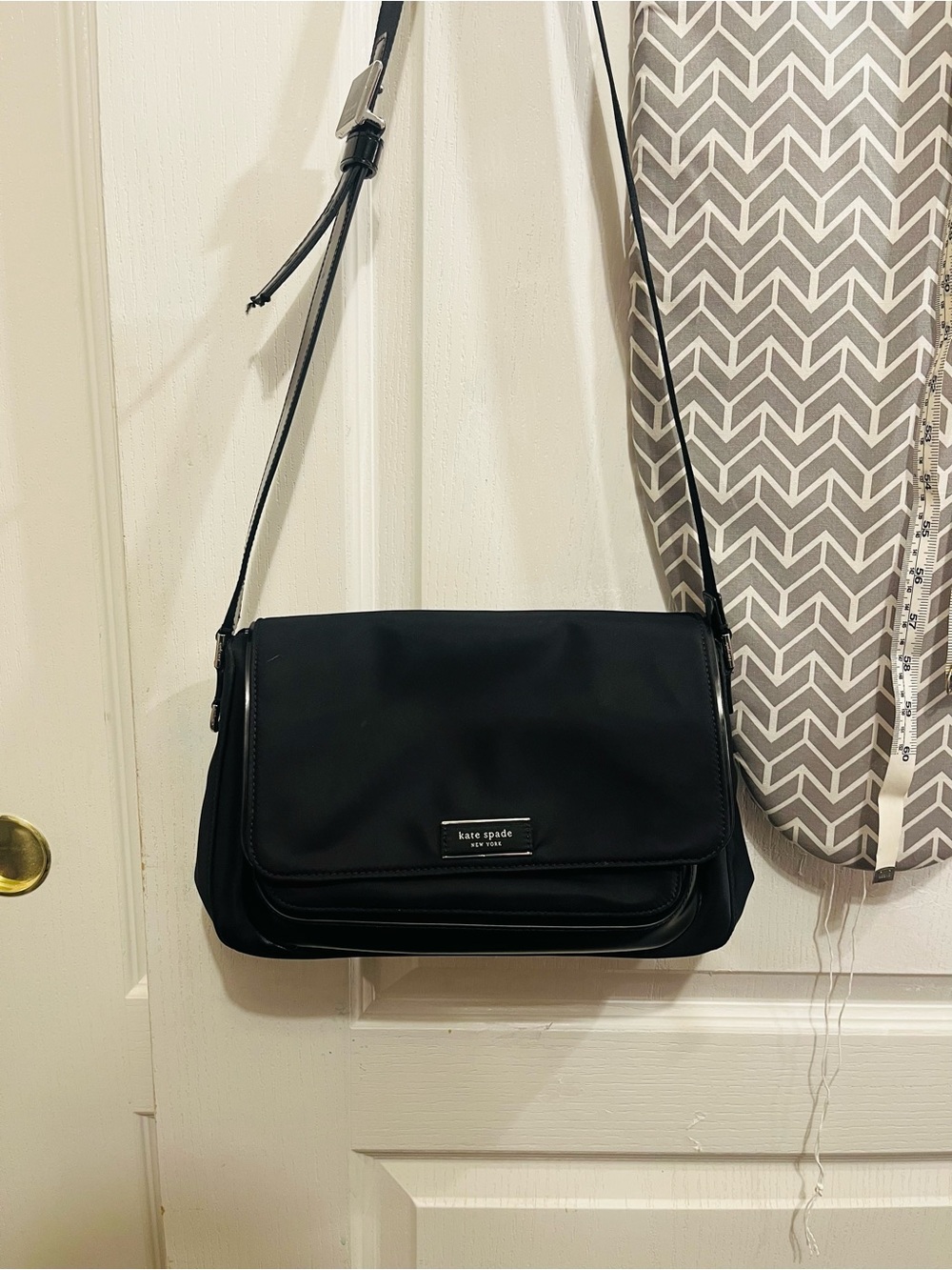 Kate Spade New York Black Nylon Messenger Crossbody Bag